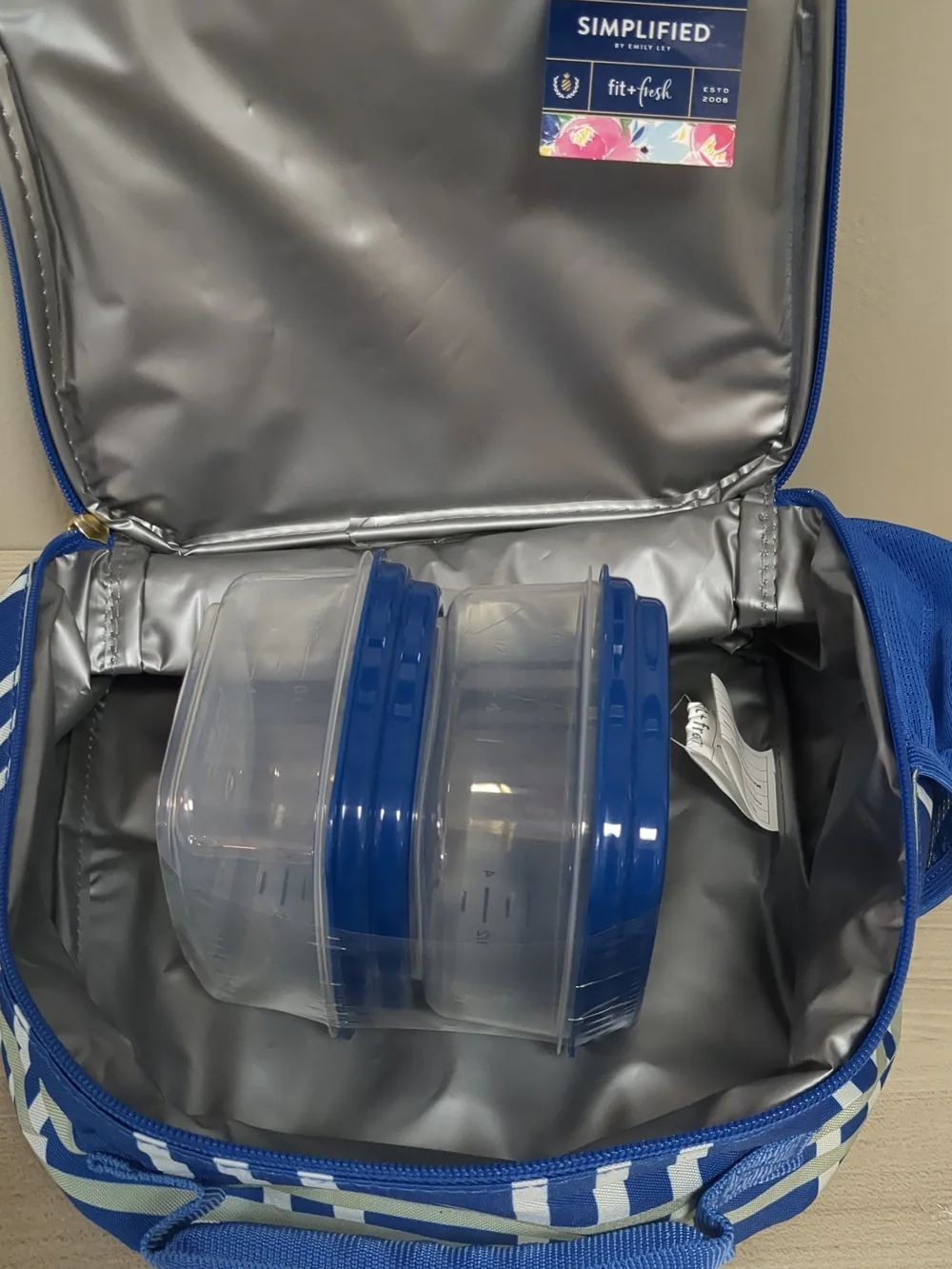 Simplified Blue Plaid Lunch Tote by Simplified